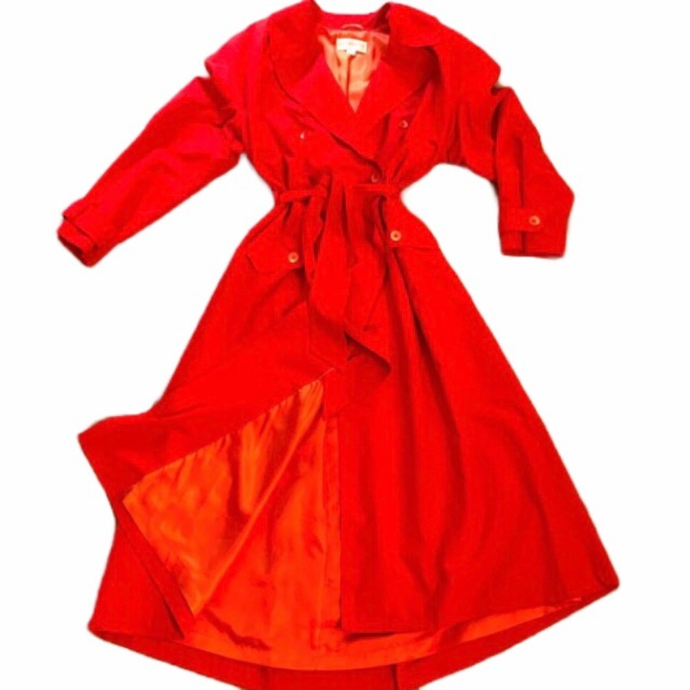Liz Claiborne Blood Orange Maxi Trench Rain Coat | Size 14